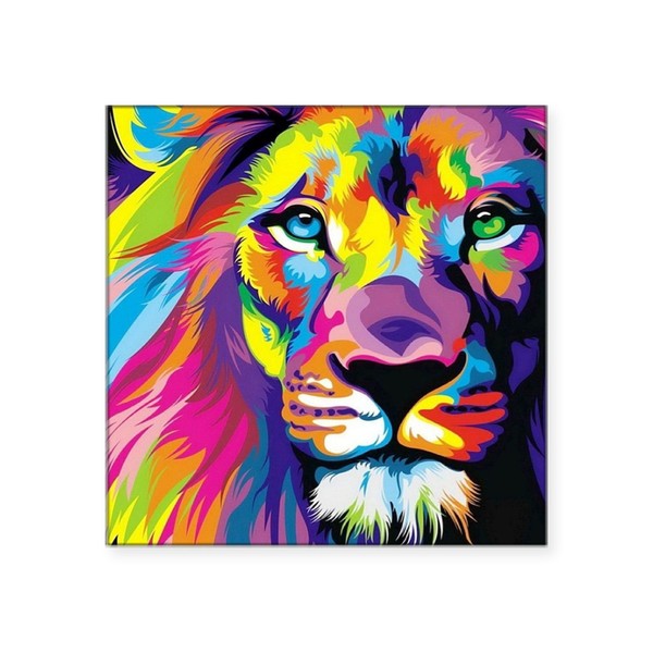 CafePress Leo The Trippy Lion Square Sticker 3 X 3