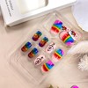 TBRZTR Press on Nails Medium Square Fake Nails Colorful Smudge