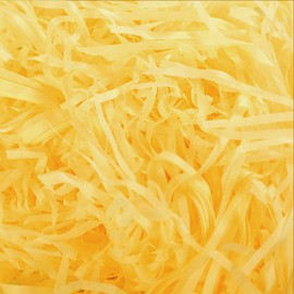 TSHAOUN 100 g Raffia Hamper Shreds, Shredded Tissue Paper Filling Material, Gift Filling Paper Shredded for DIY Party Hamper Filling and Gift Packaging for Gift Box Decorations (Yellow)