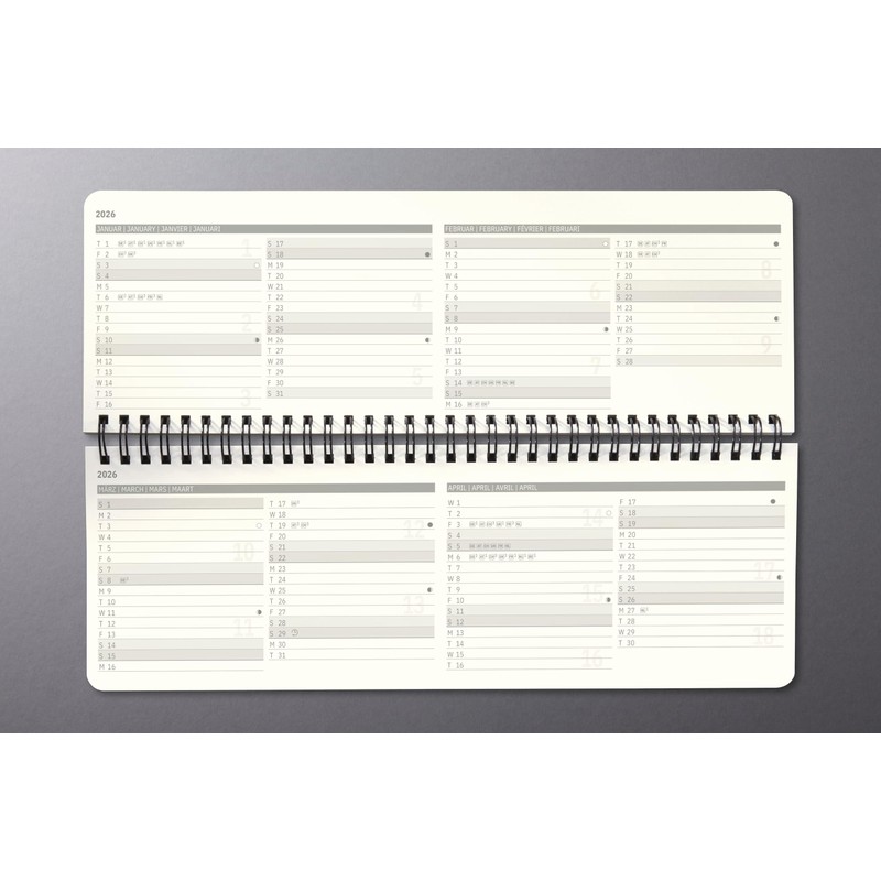 SIGEL C2682 Desk Calendar Landscape Calendar 2026, Large, Dark Blue,