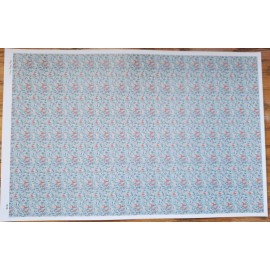 Itsy Bitsy Mini Dollhouse Wallpaper Leaves & Fruit Blue/Gray and Orange 1:12 Scale Itsy Bitsy