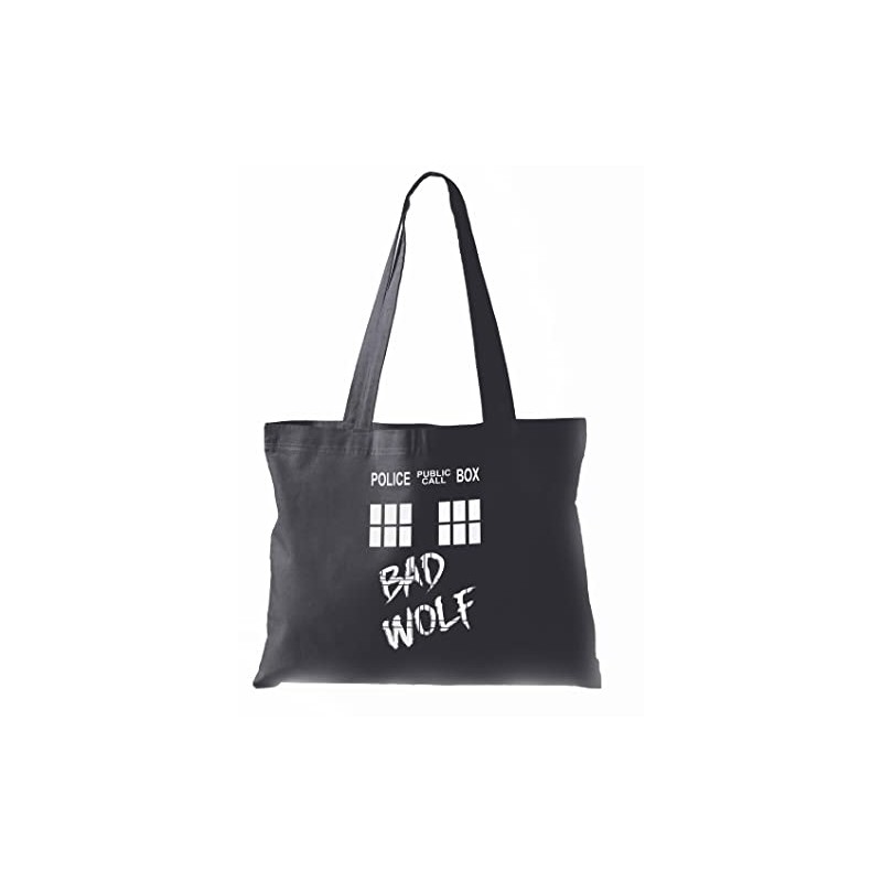Tardis Bad Wolf Tote Bag (Black)