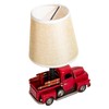YCHTEWY-Unique Rustic Red Vintage Truck USB Table Lamp with Burlap