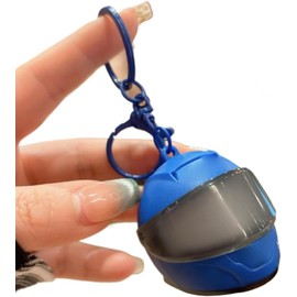 Llavero de casco de motocicleta con luz – Mini llavero realista 3D con visera brillante para motociclista, hombres y mujeres