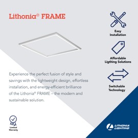 Lithonia Lighting LED Lay in Ceiling Light with Lightweight Design and Switchable Technology, 2-Feet by 2-Feet