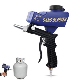 Sandblaster Gun Kit for Air Compressor, Handheld Sand Blaster Gun with Air Tube Connector for Paint & Rust Removal, 90 PSI Abrasive Media Blaster for Wood, Metal, Auto & DIY