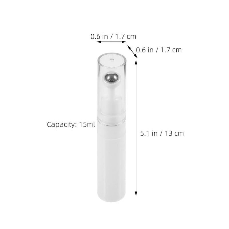 TOPPERFUN Roller Ball Eye Cream Bottle Refillable 15ml White Travel
