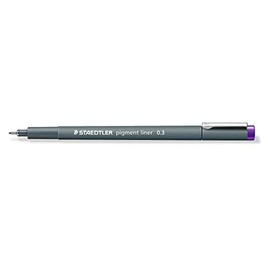 Staedtler 308 03-6 VE - Forro de pigmento (delineador fino con tinta de pigmento, impermeable, resistente a la luz, permanente, ancho de línea de 0,3 mm, caja con 10 forros de pigmento), color violeta