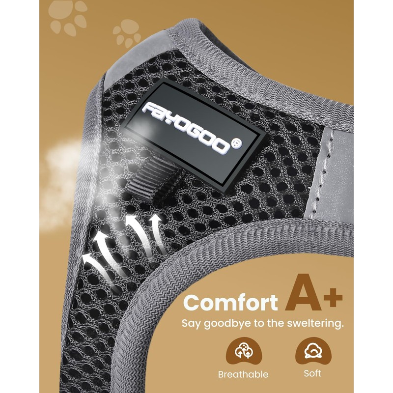 FAYOGOO Cat Harness and Lead Set, Walking Escape Proof, Adjustable
