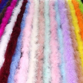 Wisafory Feather Boa 2 m Fluffy Feather Garland Feather Scarf Feather Boa for Crafts Sewing Feather Boa Costume Accessories for Wedding Carnival Theme Party Christmas Party Decoration Colourful
