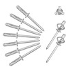 ALLCLEAN 3/16" x 5/8" Tri-Fold Rivets Assortment - 60Pcs,Silver Tri-fold