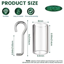 4 Set Wand Wire and Sleeve Collar for Horizontal Mini Blinds Wand Replacement with Hook Window Blind Repair Parts for Window Opener Accessory