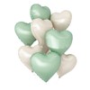 VGRDTW 12Pcs Sage Green & Cream White Heart Shaped Foil