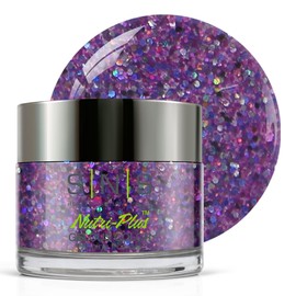 SNS Healthy Natural Nails SNS Nail Dip Powder, Gelous Color Dipping Powder - Bottlerock Music Fest (Purple, Glitter) - Long-Lasting Dip Nail Color Lasts 14 Days - Low-Odor & No UV Lamp Required - 1oz