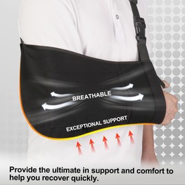 ROCK TAKIN Arm Sling Shoulder Immobilizer with Pocket, Breathable Comfortable Medical Sling for Arm Support Shoulder Surgery Torn Rotator Cuff Elbow Wrist Injury, Right and Left, Men and Women