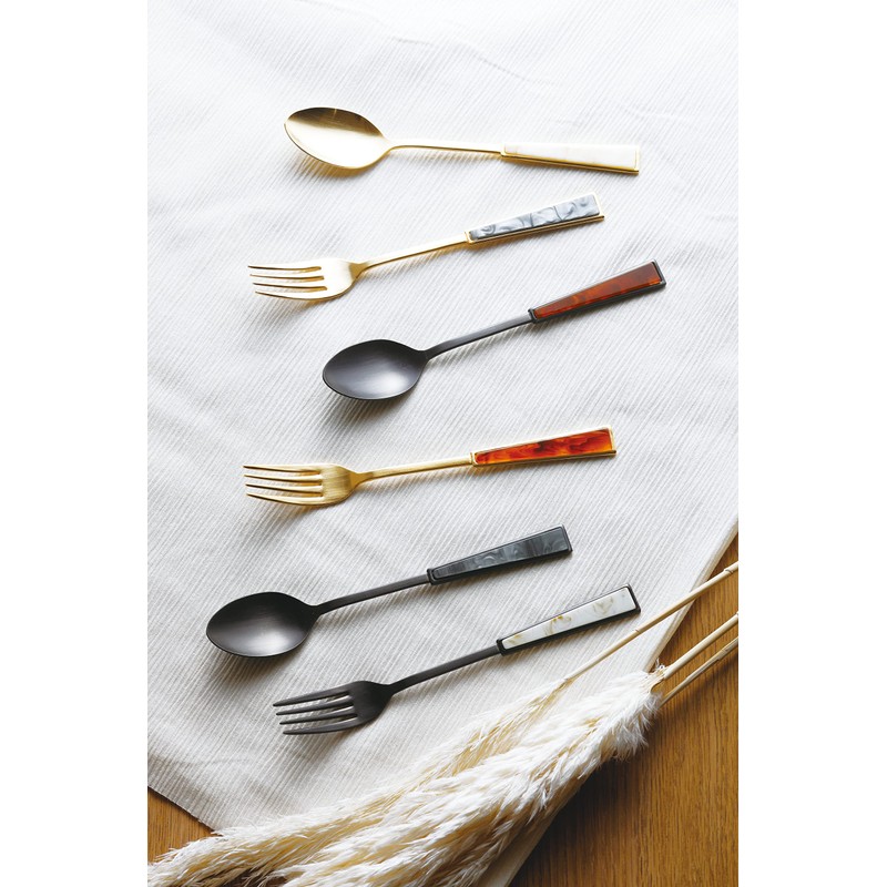 Takakuwa Metal 410620 Acrylic Cutlery Plate, Black, Teaspoon