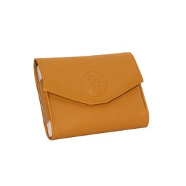 Pill Box for Week and Day Caramel ● Faux Leather Storage Bag ● 7 Days - Morning, Noon, Evening, Night ● Organiser for Medication, Pills and Vitamins