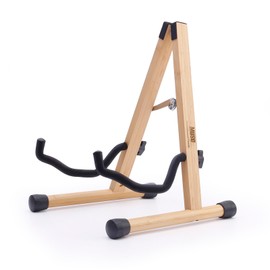 MUSO Bamboo Guitar Stand, A-Frame Folding Holder, Easy Assembly and Portable, For Acoustic Guitar, Electric Bass,Violin, Viola,Cello,Ukulele,Banjo,Mandolin, Protect Valuable Instrument