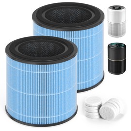 SAKEGDY AP0601 Replacement Filter, Compatible with AIRTOK AP0601 Air Purifier, Part # AP0601-RF, 2 Pack H13 True HEPA Filters + 10 Pieces Aroma Sponge Pads
