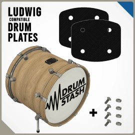 Drum Stash Ludwig Elite-Mount Drums 3D Printed Bass Masking Plate Set, Color Options - Red