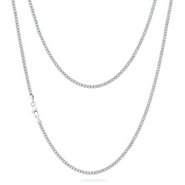 KRKC Real 14K Gold Filled Chain, Flat Diamond-Cut Miami Cuban Link Curb Chain Necklace for Men Boys Women, Hip-Hop Anti-Allergies Chain 2/3/4/5mm, 18/20/22/24Inch