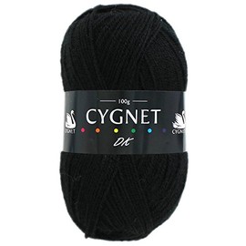 Cygnet Black Double Knitting Yarn - 100g