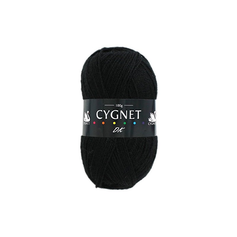 Cygnet Black Double Knitting Yarn - 100g