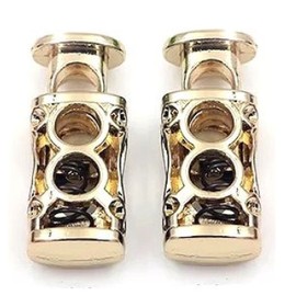 Shoe Lace Stopper, Cord Stopper, Laces, Fasteners, Hardware, Set of 2, Gold, Black, Black, Nickel, Sneakers, Metal, R, No Gemstone