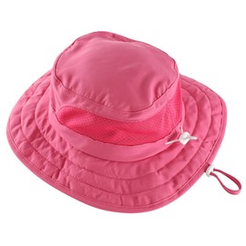 Connectyle Girls Bucket Hat Folding Wide Brim Safari Hat Breathable Outdoor Adventure Sun Hats for Travel Hot Pink 4-6 Years