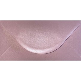 DL (110mm x 220mm) Coloured Envelopes for Greetings Cards Party Invitations & Craft - Pack of 24 (Pearl Pink)