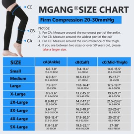 MGANG Thigh High Leg Sleeve 20-30 mmHg Graduated Compression with Grip Top, Medical Compression Stockings for Men and Women, with Varicose Veins, Lymphedema, Swelling & Venous Insufficiency, Black S