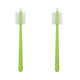PZRT 2PCS Juicer Wall Breaker Grinder Cleaning Brush Plastic Long 175mm Household Soymilk Machine Double Sided Brush Crawfish Cleaning Brush Stovetop Crevice Soft Brush