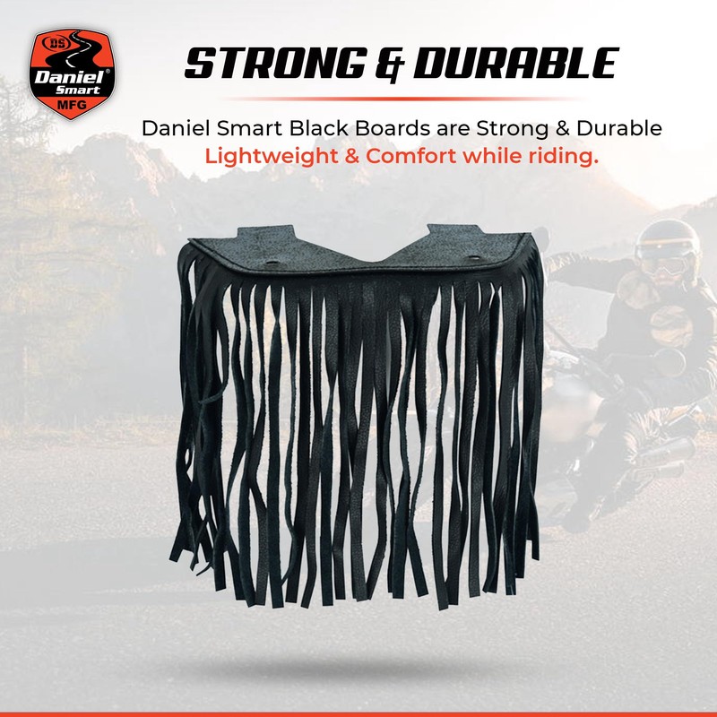 Daniel Smart Motorcycle Leather Floorboard with Fringe Durable Universal Biker