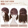Lativ Brown Highlight Wigs for Women Short Wavy Curly Bob