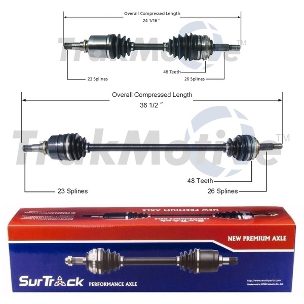 SurTrack Pair Set of 2 Front CV Axle Shafts For Prizm Celica Corolla