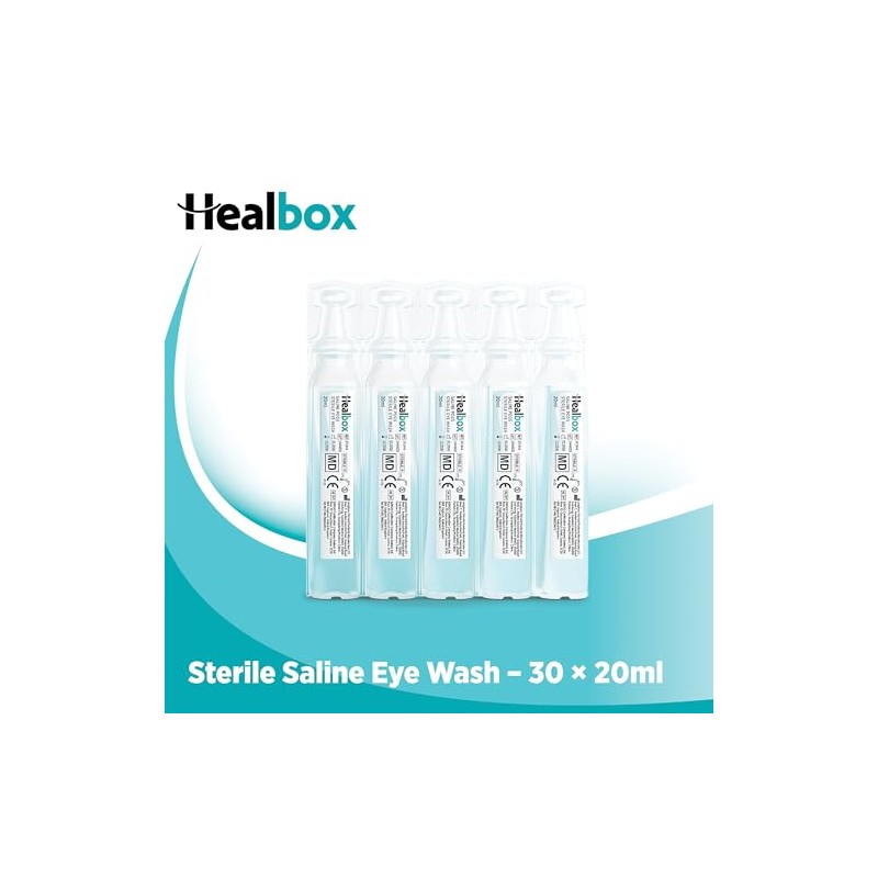 Sterile Saline Solution Eye Wash 20ml Box of 30