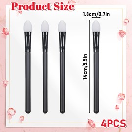 BOHUIZ 4 Pcs Silicone Makeup Applicators, Women Eye Shadow Brush Eyeshadow Applicators Lip Mask Makeup Brushes for Liquid Eye Shadow Applying Cream Lipstick