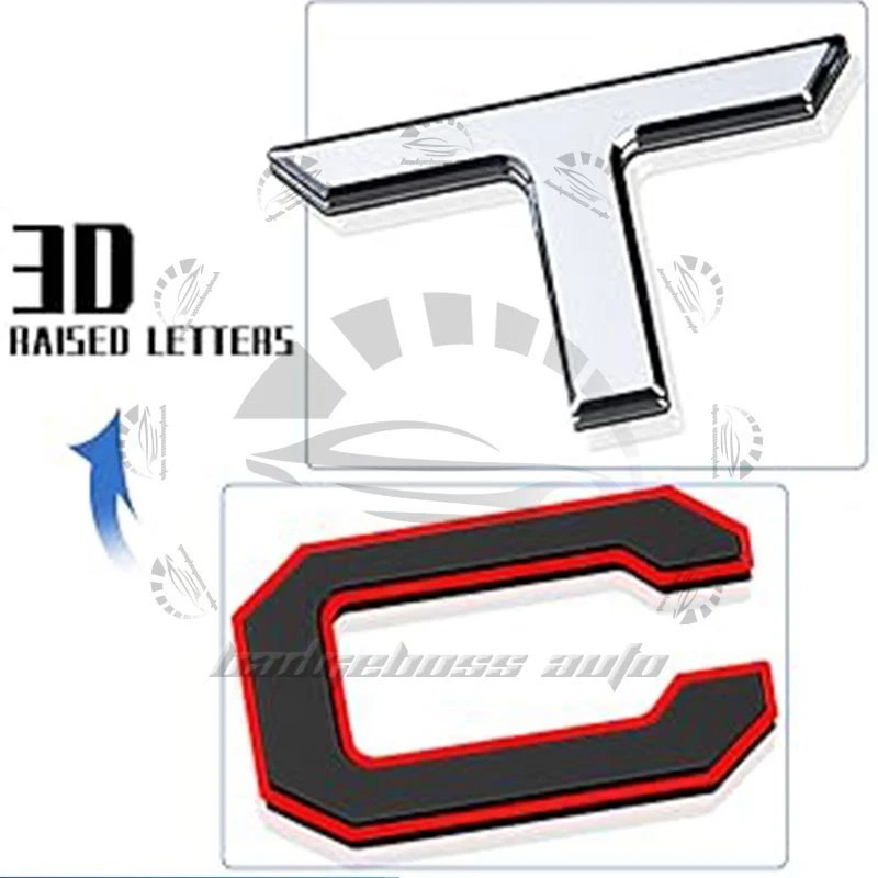 Unbranded 3D BLACK RED RAISED DOMED TAILGATE LETTERS REAR EMBLEM