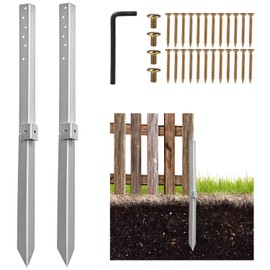 2PCS Fence Post Repair Stakes Kit, Btowin VCF 28 inch Heavy Duty Fence Post Anchor Ground Spike for Repairing Tilted / Broken / Damaged Wood Fence Gate Sign Post Mailbox