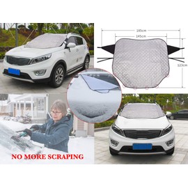 Glare Guard Universal Magnetic Car Windshield Snow Cover, 4 Layer All Weather Auto Snow Cover Protects from Snow, Ice, Sleet, Frost & Hail. 76” x 37” UV Cover Fits All Cars, Smaller Trucks and SUV’S