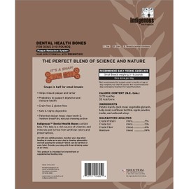 Indigenous Pet Dental Health Bones Mini – Duck & Apple (13 Ounce) | Grain-Free Dog Chews with Prebiotics & Omegas | Freshens Breath, Supports Digestive, Skin & Coat Health |