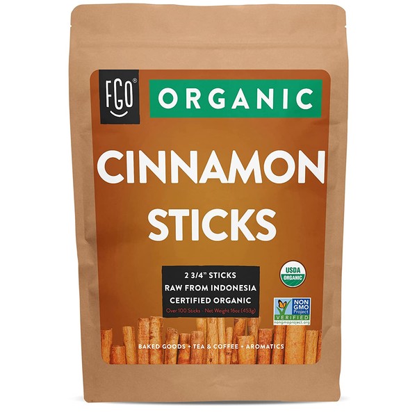 100% Raw Organic Korintje Cinnamon Sticks 1 LB for Baking, Cooking & Beverages