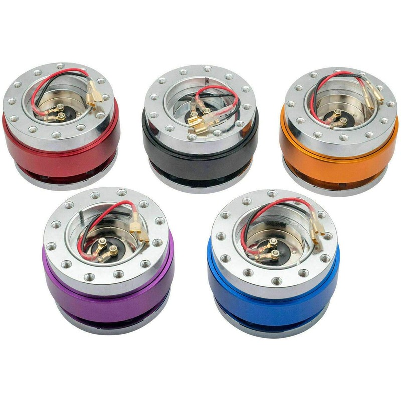 Riloer H841302 11 Hole Quick Release Car Steering Wheel Kit,