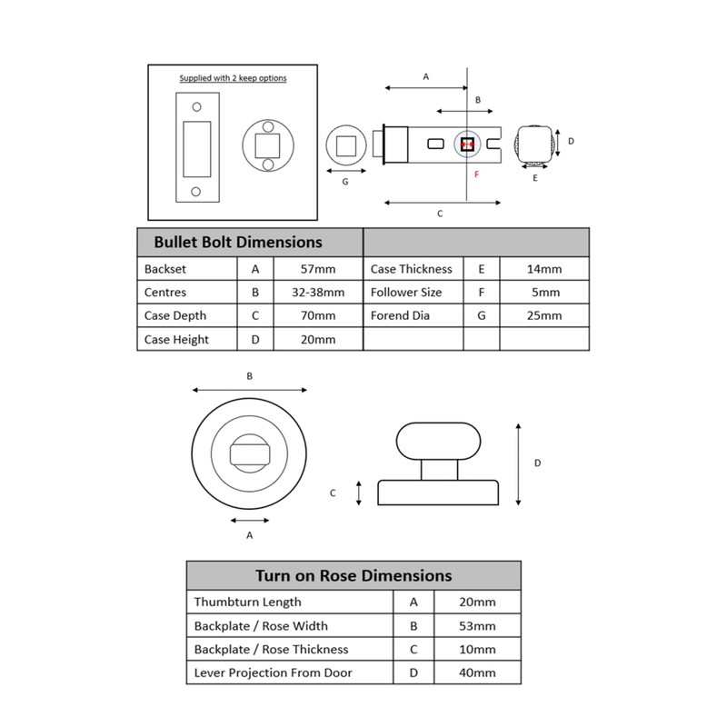 HANDLEZONE® Bathroom Toilet Door Thumb Turn and Release Bullet Round
