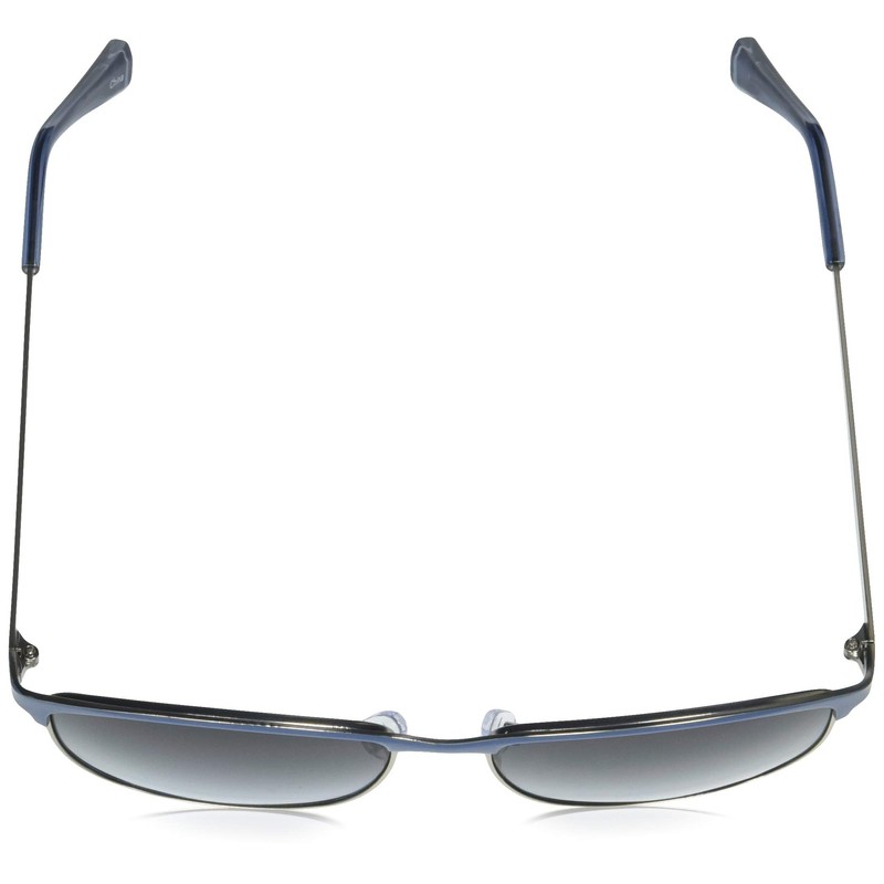 SOUTHPOLE Men's Retro Rectangular Sunglasses, Matte Silver & Blue, 57