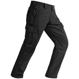 SPOSULEI Cargo Work Pants for Men Ripstop Tactical Pants Lightweight Water Resistant EDC Hiking Carpenter Hunting Pants with Multi Pockets Black 38Wx32L