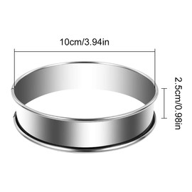 Opopark Crumpet Rings 6pcs Non Stick Double Rolled Tart Rings 10cm Stainless Steel English Muffin Cooking Rings for Cookie Pancake Egg Muffin Baking Kitchen