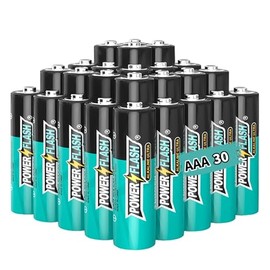 POWER FLASH Alkaline AAA30 Batteries 1.5V Long Lasting Batteries are Ideal for use in high tech Devices, Clocks, remotes, and Other Household Devices.