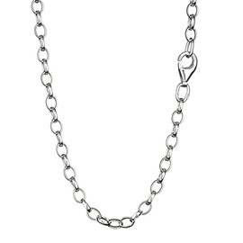 NKlaus Pea Chain (38 cm - 80 cm) Sterling Silver 925 Necklace Oval Silver Chain 3.1 mm Wide, Sterling Silver