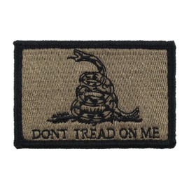 Dont Tread on Me Gadsden Flag Tactical Hook and Loop Fully Embroidered Morale Tags Patch (Coyote and Black)